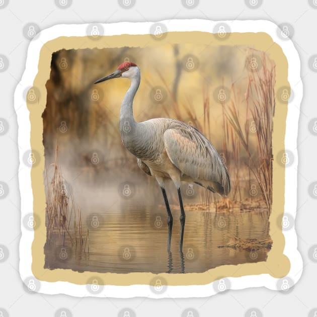 Sandhill Crane 01 Sticker by Elisabeth Lucas